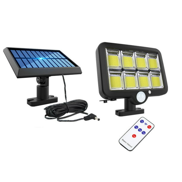 LED Solar Wall Light Remote Control Motion Sensor Outdoor Garden Waterproof Lamp 